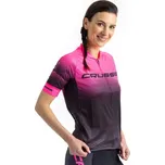 Cyklistický dres CRUSSIS dámský krátký rukáv černá/růžová XL
