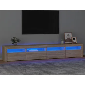 Televizní stolek vidaXL TV skříňka s LED osvětlením 240x35x40 cm [3152763] Barva: dub sonoma