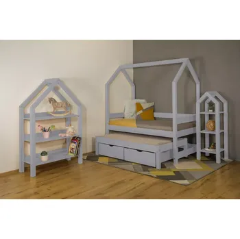 Dětská postel MAXIDO Dětská postel Snílek s přistýlkou a šuplíky 160x80 šedá (Český výrobek)