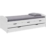 Bílá masivní dětská postel MARINELLA NEW s výsuvnou přistýlkou 90x200 cm