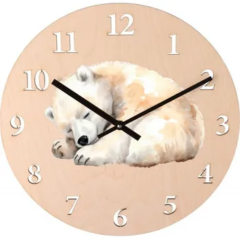 Hodiny Barevné nástěnné hodiny pro děti - medvídek