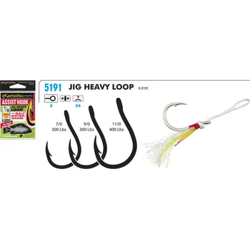 Rybářský háček Kamatsu Háčky Assis Hook Jig Heavy Loop 2ks Nosnost: 300lb, Velikost háčku: #9/0