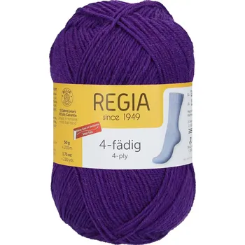 Příze Regia 4-Ply Uni 1050 Fialová 210m/50g (Ponožková příze Regia Uni 4-Ply 1050 Violett)