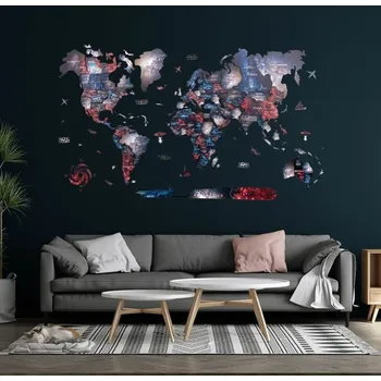 Enjoy the Wood 3D nástěnná dřevěná mapa Luminous World Map Alcor Prime L