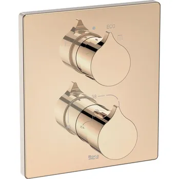 Vodovodní baterie Roca Insignia Rose Gold vanová baterie pod omítku s termostatem || A5A0C3ARG0
