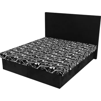 Postel Manželská postel Maka s hladkým čelem a úložným prostorem - 170 x 195 cm, Bez navýšení, Molitanová 14 cm