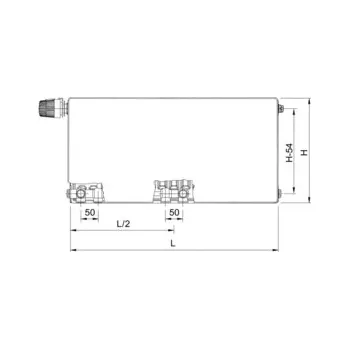 Radiátor Deskový radiátor Rotheigner Plan 11 600 x 1200 mm 8 přípojek (boční, dole vlevo nebo uprostřed)