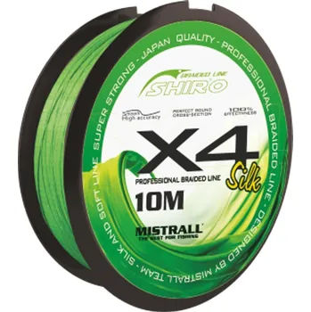 Mistrall šňůra Shiro Braided Line X4 0,19mm 10m zelená