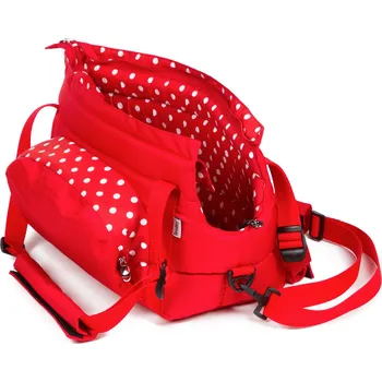 Taška pro psa a kočku Iridog Taška na psa CARRIE no.3 červená s puntíky v25 x š20 x d38 cm