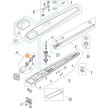 Pohon brány Nice PMD1655R04.4610 šnek převodovky pohonu brány Nice Toona TO4024 / 5024
