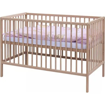 Dětská postýlka Dětská postýlka buk přírodní s výbavou - MRÁČEK růžový - Scarlett