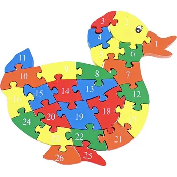 Puzzle Dřevěné puzzle Kachna (Skládačka pro děti od tří let)
