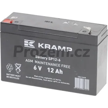 Motobaterie Bezúdržbová motobaterie 6 V, 12 Ah, 6 V/12 Ah, baterie připravená k provozu