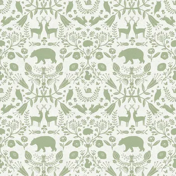 Tapeta Cristiana Masi by Parato Zeleno-bílá dětská vliesová tapeta se zvířátky, 17142, MiniMe, Cristiana Masi by Parato, velikost 10,05 x 0,53 m