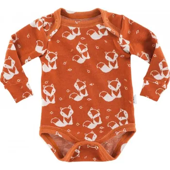 Kojenecký body Recenze Crawler Rostoucí merino body dlouhý rukáv Krémové lišky na zrzavé