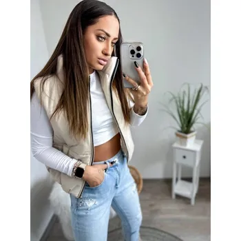 Dámská vesta Dámská stylová vesta v béžové barvě, VELIKOST UNI ( S, M , L )