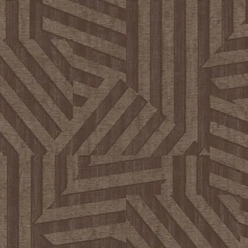 Tapeta Eijffinger Hnědá vliesová geometrická retro tapeta na zeď, 333631, Revive, Eijffinger, velikost 10 x 0,686 m