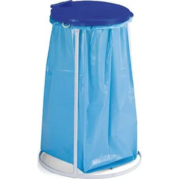 Venkovní odpadkový koš MEVA-TEC Stojan na pytel 70 l - modré víko