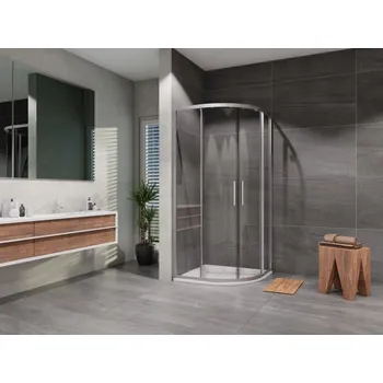 Lansanit Sprchový kout Vati 800x800, chrom/čiré sklo, včetně vaničky, čtvrtkruh