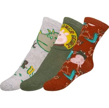 Ponožky dětské Peppa - sada 3 páry 23-26 khaki, hnědá, šedá