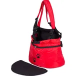 Iridog Batoh na psa 2v1 ZIPPY no.1 šusťák červený tlapky v22 x d26 x š17 cm