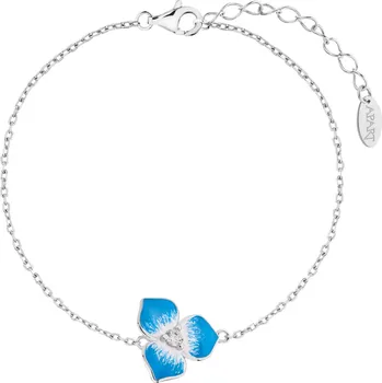 Náramek Stříbrný náramek se zirkony a smaltem - květ - AP537-4352