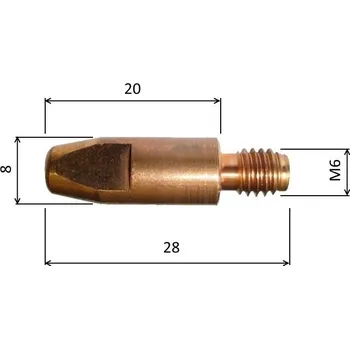 Příslušenství ke svářečce Proudová špička B2505 E-CuCrZr se závitem M6 x 28, pro drát 1,0 mm
