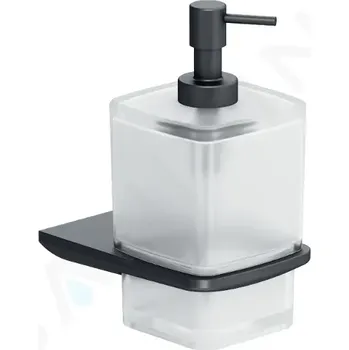 Dávkovač mýdla kielle 40118004 - Dávkovač mýdla s držákem; matné sklo/matná černá