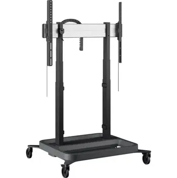 Televizní stolek Pojízdný stojan RISE 5208 s elektrickým zdvihem Original Vogel's | TV 65"-98" | Nosnost 120kg (Elektrický nastavitelný stojan vybavený pojezdovými kolečky s nosnost 120 kg. Vhodný pro TV s uhlopříčkou až 98", VESA standard, střed displeje 894-1874 mm.)