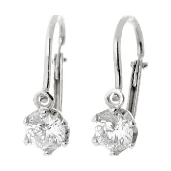 Náušnice Dětské náušnice z bílého zlata se zirkony ZNA248F + Dárek zdarma