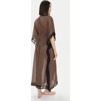 Dámské šaty Selmark Kimono BL095 Hnědá Relaxed Fit 3