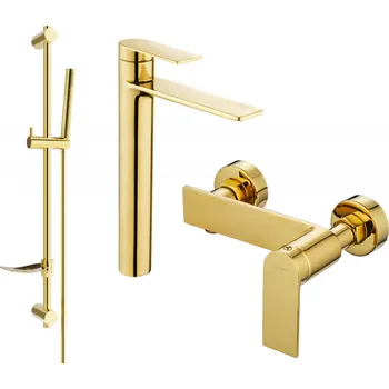 Vodovodní baterie Mexen Zero DF70 sprchová sada, zlatá - 71114DF70-50 Bateriové soupravy