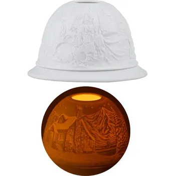 Svícen Svícen porcelán 118X85X118mm na čaj. svíčku mix, bílá