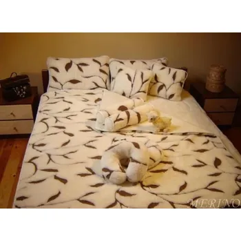 přikrývka Přikrývka z kašmírové vlny - Benjamin hnědá + kašmír ecru 180 x 200 cm