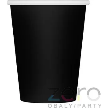 Jednorázové nádobí Pohárek (kelímek) nápojový papírový 0,25 l (6 ks) - černá