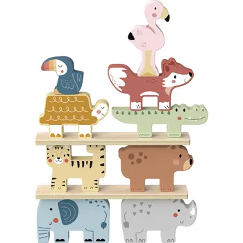 Dřevěná hračka Zvíře na zvíře Balanční hra Pastel