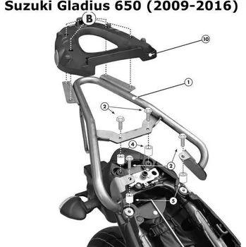 Zavazadlo na motocykl Nosič zadního kufru Monolock Suzuki Sfv650 Gladius 2009-2016