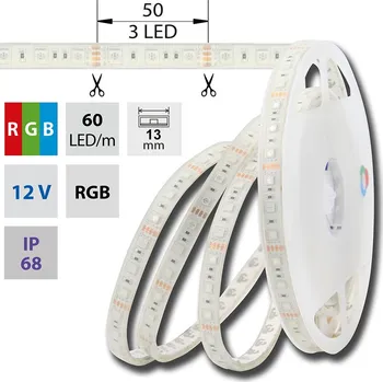 LED páska MCLED Pásek LED SMD5050 RGB, 60LED/m, 14,4W/m, DC12V, 483lm/m, IP68, 13mm, 5m ML-123.615.60.0