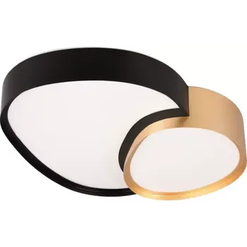 Trio Leuchten 647510280 RISE - LED stmívatelné stropní svítidlo v černé a zlaté barvě, dálkový ovladač, LED 21W, 2700-6500K, 43 x 36cm (Stropní nepravidelné LED svítidlo, stmívatelné ovladačem)