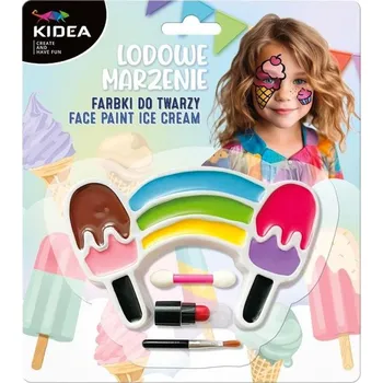 Výtvarná barva Barvy na obličej Kidea Ice Cream, 8barev+rtěnka