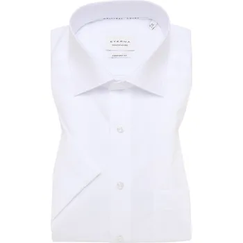 Pánská košile Košile Eterna Comfort Fit Popeline s krátkým rukávem Bílá 1100_00K19K velikost: 43, délka rukávu: krátký rukáv