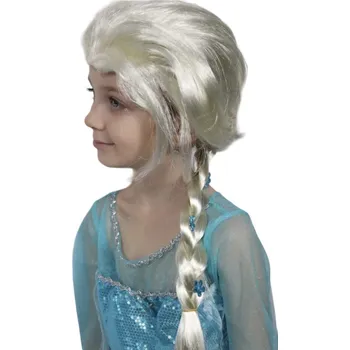 Karnevalová paruka Wigorous Elza - dlouhá bíla blond paruka s vrkočem - dětská velikost