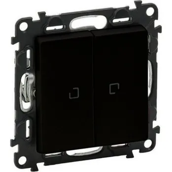 vypínač Legrand Valena LIFE vypínač č.6+6 schodišťový dvojitý s podsvětlením černý 756319