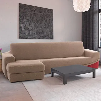 Napínací potah decoDoma Nueva Textura Niagara strečový potah na pohovku s otomanem vlevo 200-300 cm