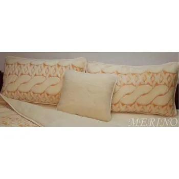 Polštář Polštář z kašmírové vlny - Plait medová + kašmír ecru 40 x 40 cm