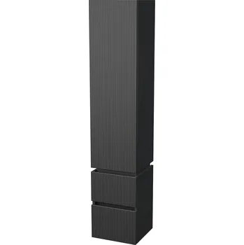 Koupelnový nábytek Storm 3D - vysoká skříňka levá 170x35 cm, 1 dvířka, 2 zásuvky, závěsná, černá STORM 3D SV 35 1D2Z L A9276