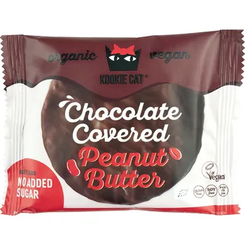 Veganský dort s čokoládou a arašídovým krémem, bez přidaných cukrů, bez lepku BIO 50g - Kookie Cat