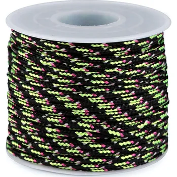 Příze Padáková / oděvní šňůra Ø2,5 mm, barva 7 černá zelená