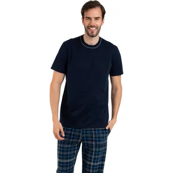 Pánské pyžamo Pánské pyžamo ITALIAN FASHION RUBEN kr.dl tmavě modrá/print XXL 0