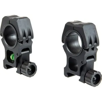 Puškohled Montážní kroužky M10 25,4-30mm s vodováhou - černé, Aim-O